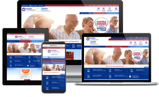 Opelika Housing Authority web site collage showing on various devices