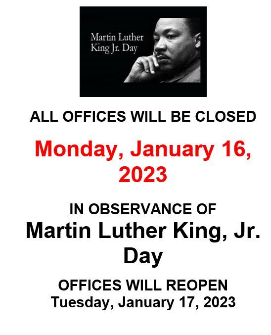 Preview image for Offices Closed for MLK Day
