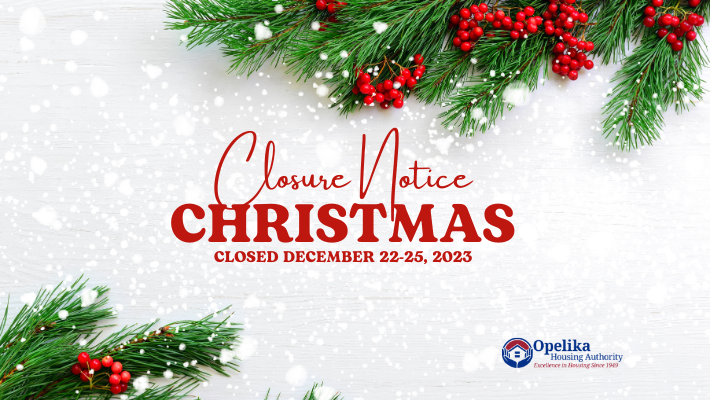 OHA Christmas Closure Notice News Banner