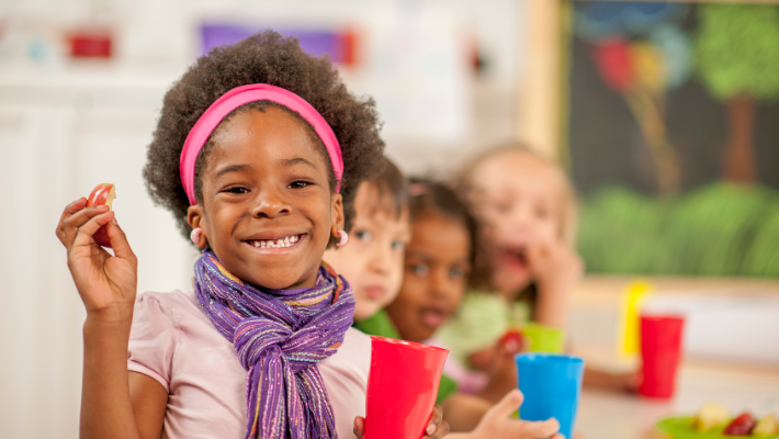 Children eating food